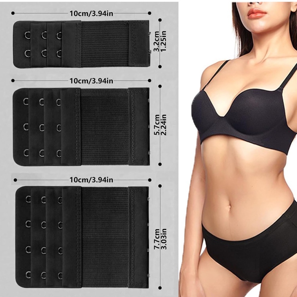 Bra Extender Set in Neutral Colors gray black white tan - Picture 6 of 6